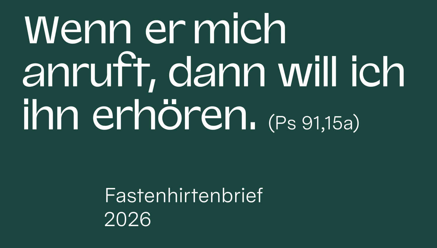 Fastenhirtenbrief 2026